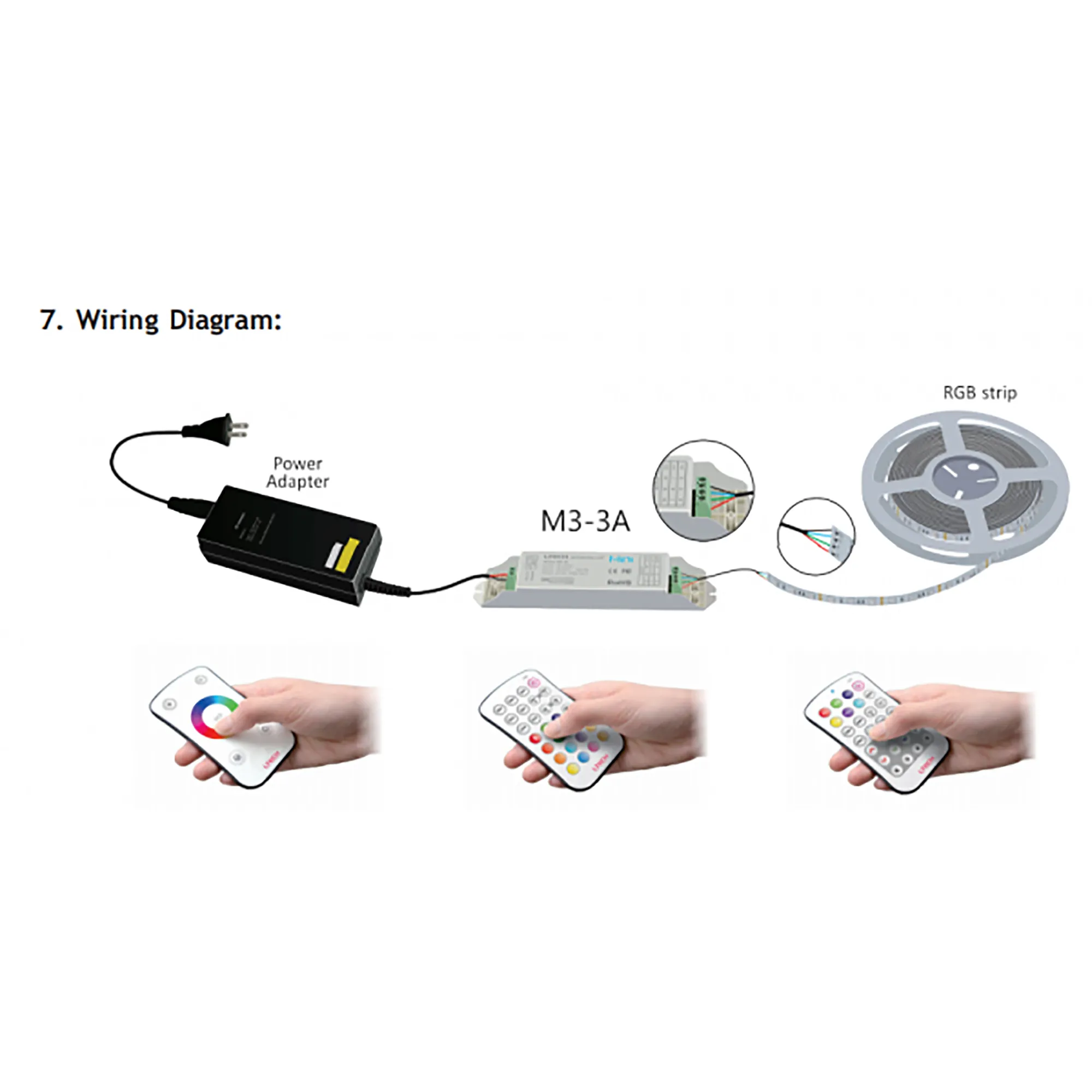 RGB Remote Control 433MHz RF CR2032 M3  LTECH Remote Control